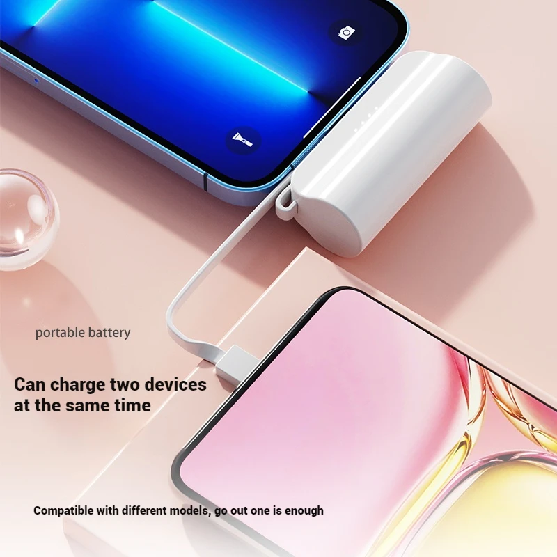 New Design Light Mini Small 3000mAh Emergency Charging Battery Pack Capsule Lipstick Design Portable Charger Power Bank 5000mAh