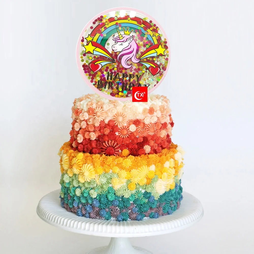 Cyutx Decoration De Gateau En Acrylique Arc En Ciel Etoile Joyeux Anniversaire Secoueur De Sable Mouvant Decorations De Fete Buy Gateau De Licorne Gateau Acrylique Nouveau Gateau De Conception Product On Alibaba Com