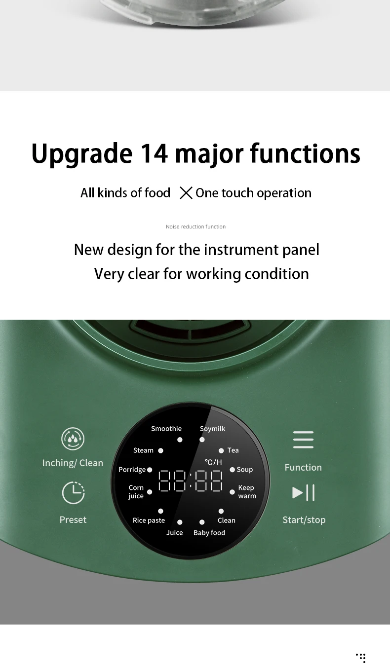 1.75l Glass Jar Electric Blender Soy Milk Grinder Heating Hot Soup