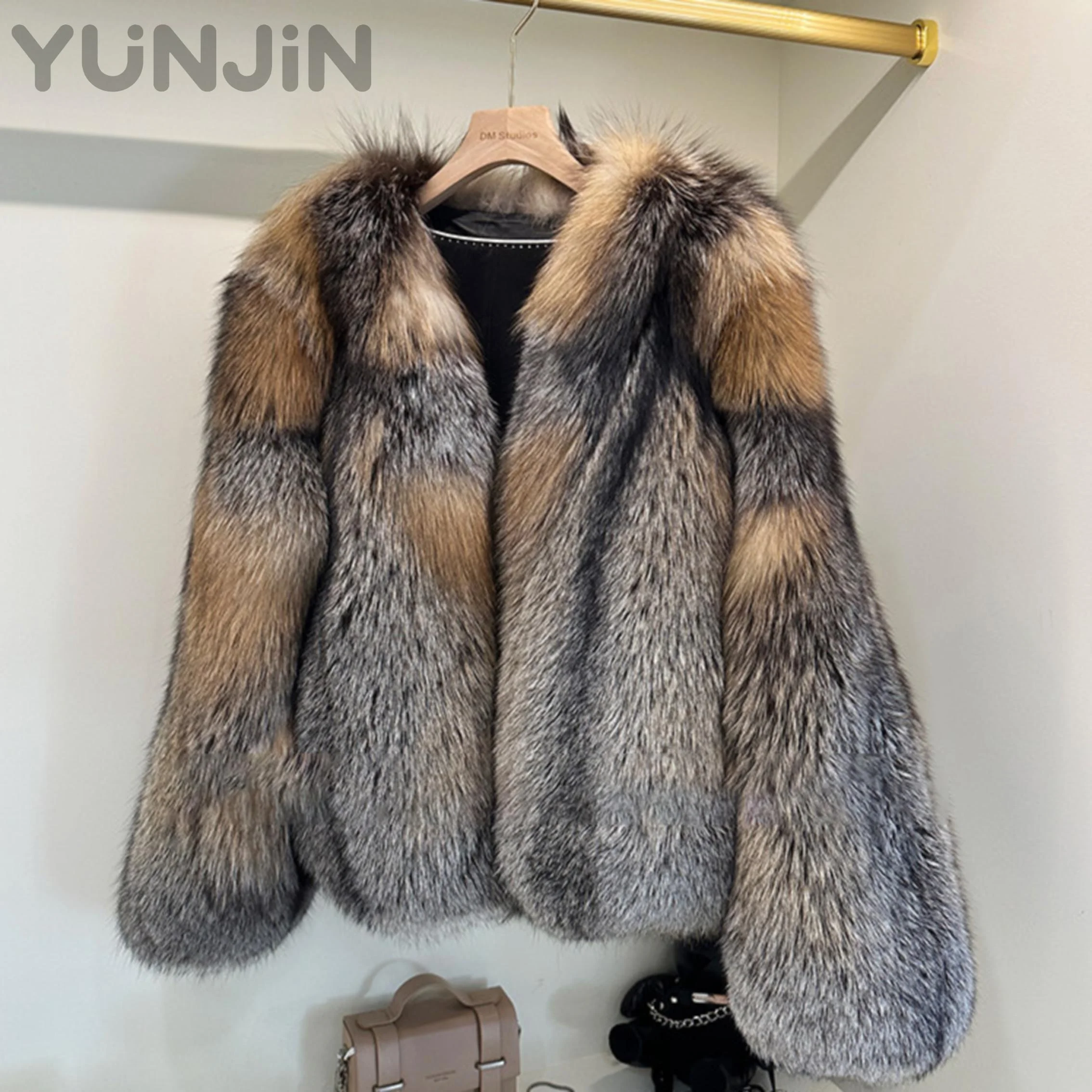 Women's SAGA Gold Tip Fox Fur Coat Designer