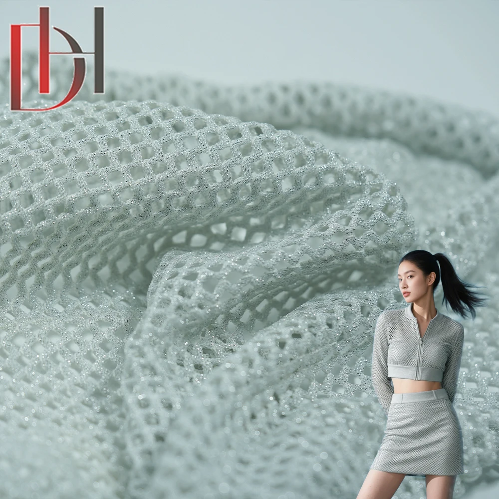 Summer Skirt T-shirt in Silver-gray with Ruffled Net Fabric Made of 100% Polyester, Custom Factory 250