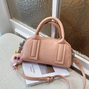 Small Handbag with Pendant Women's Shoulder Bag Fashion Trendy Ladies Purses Top Handle Bag with Pendant
