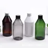 Amber bottle with transparent screw lid