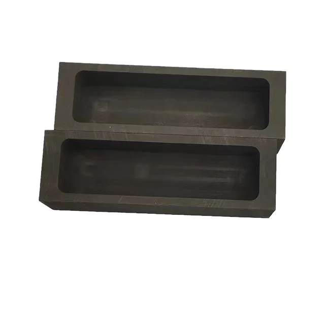 High Pure Graphite Ingot Mold Box Tray Boat Mould in Stock for Gold Silver Ingot Casting Gold Ingot Casting Graphite Mold
