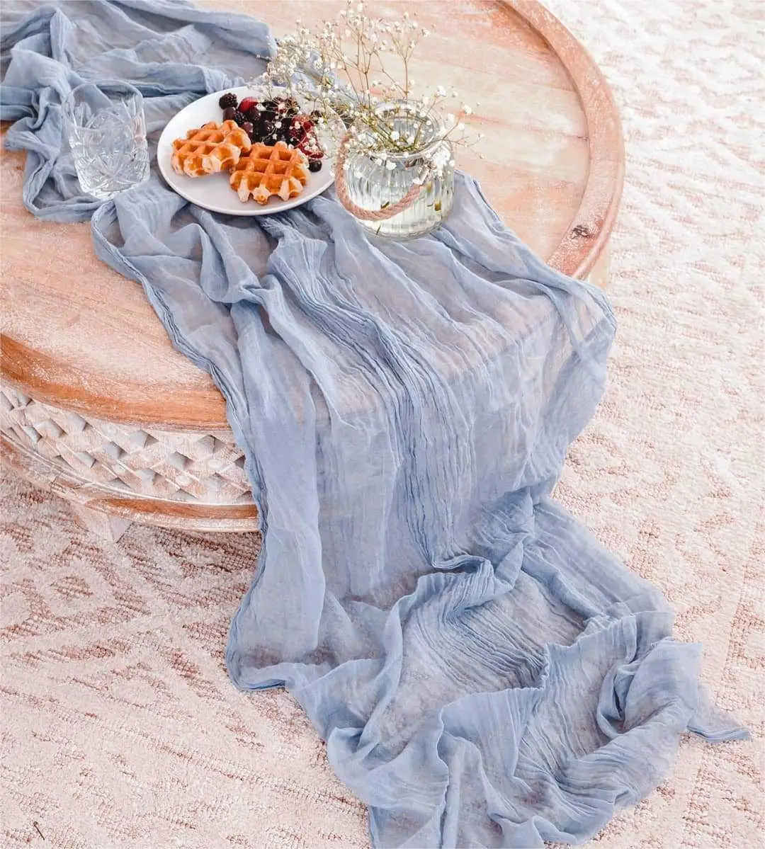 Скатерть марлевая в стиле бохо размером 35*71 дюйма рустикальное украшение для свадебного декора праздника вечернего чизлота скатерть