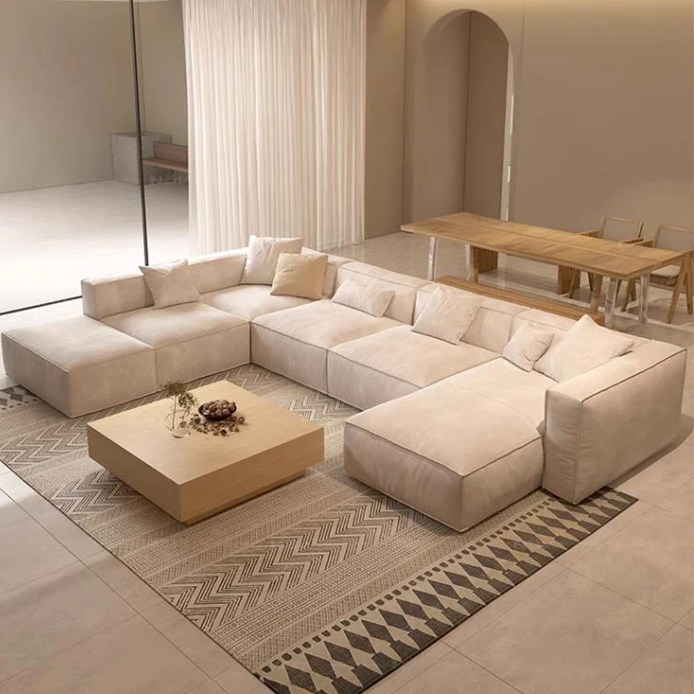Modular Corner Sofa Set Linen Fabric Modular Couches Sectional Living Room Sofas Luxury High