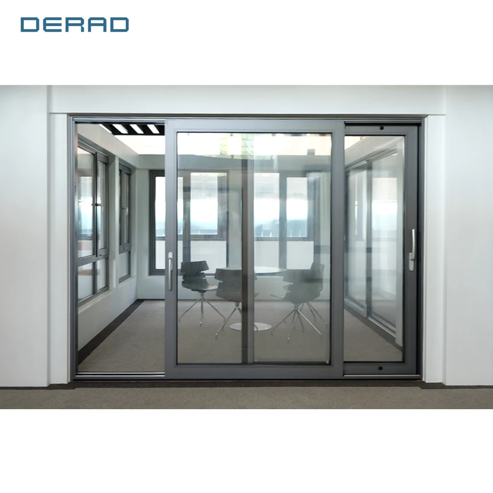 Large customized size aluminium lift slide door for office meeting room showroom with double glazing tempered glass doors