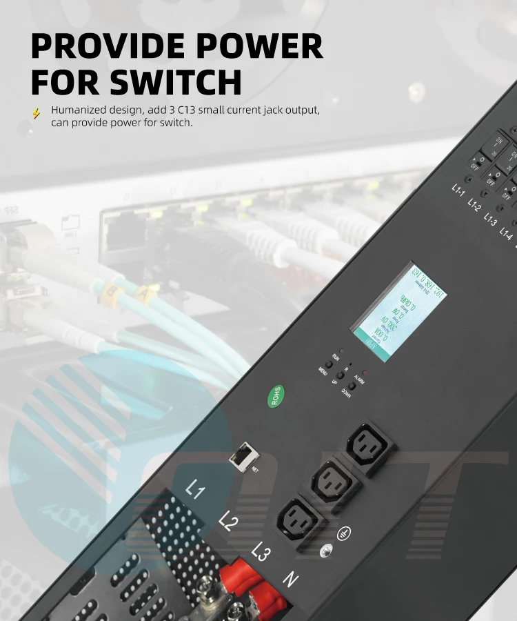 Orient Khóa Pdu Một Pha 3 Pha Khóa 415V C13 C19 Thông Minh Pdu SNMP 125A 160A Đơn Vị Phân Phối Điện Pdu