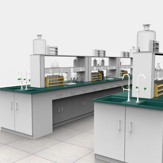 Lab Furniture Custom Sterile Wash Test Conner Tables PP Ceramic Phisycs Laboratory Central Wall Benches Cabinets for Schools