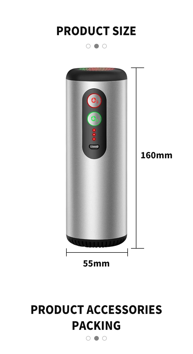 20min Auto Off  Expelling Smell Aldehyde 50mg/h Anion Generator Ozone Car Air Purifier Portable 