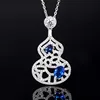 Blue pointed crystal pendant with chain