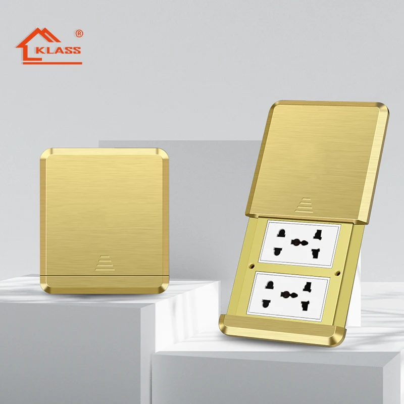 KLASS Floor Socket Recessed 16A With Grounding With 2 USB Port EU US UK Standard Pop up Power Socket Floor Mounted Socket