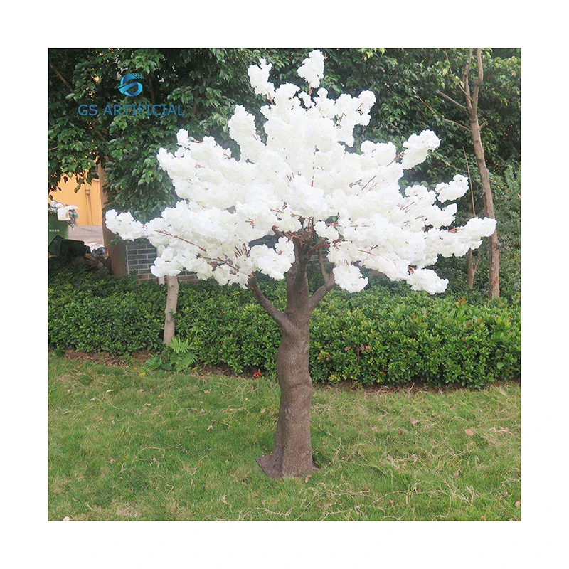 Modern Artificial Tree White Faux Sakura Tree Artificial Cherry Blossom
