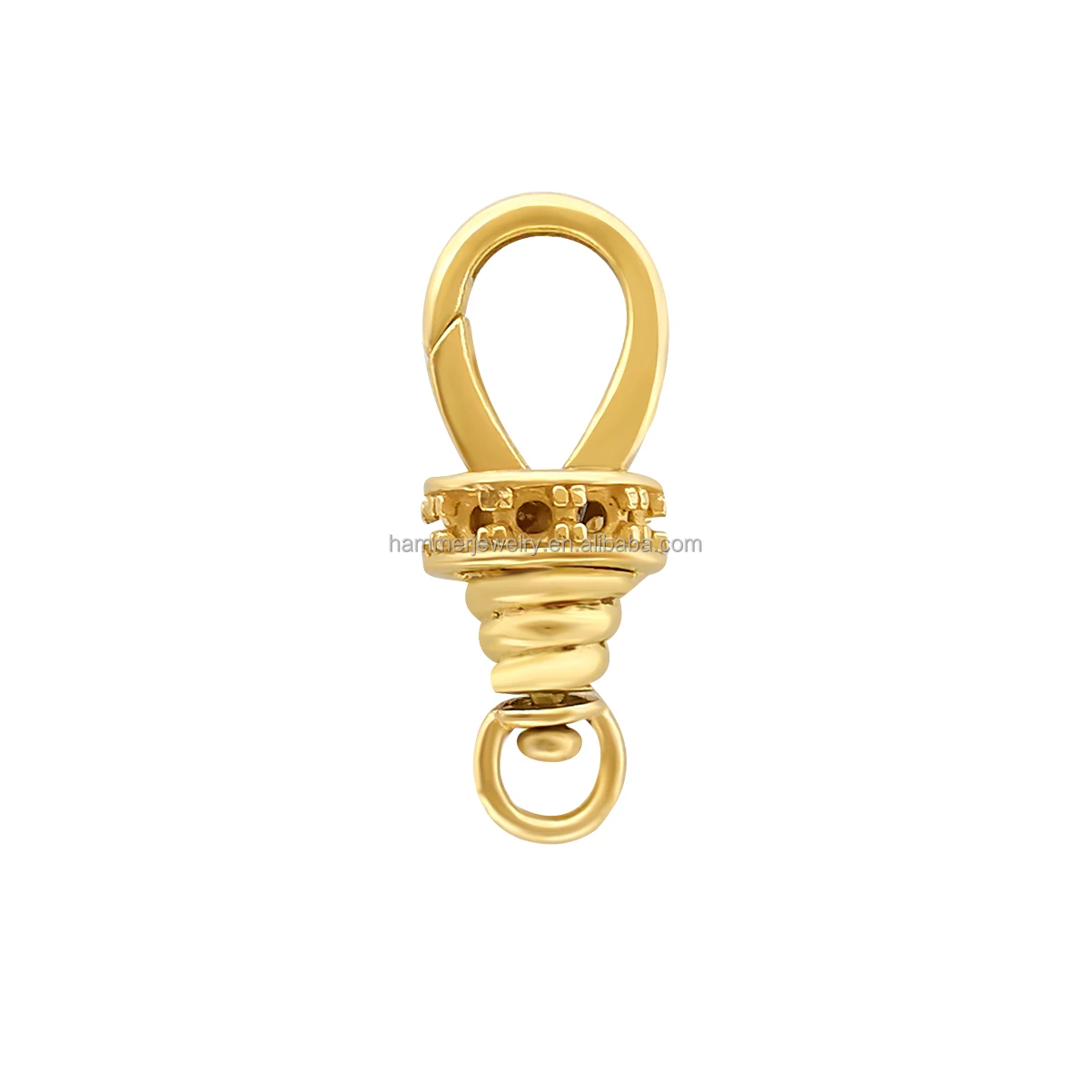 Lot De 5 Fermoirs à Ressort (spring Ring) En Or Jaune 14 Carats - Diamètre 4,5 Mm - Pour Bijoux (collier, Bracelet...)