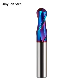 Carbide Endmill Cutter 2 Flutes Ball Nose Milling Cutter HRC60 Tungsten Steel End Mill CNC Cutting Tools Dia 4.0mm