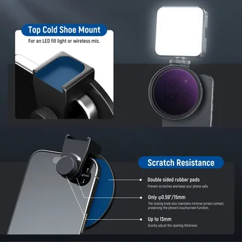 HD Variable ND Filter NEEWER Clip on 67mm ND2-32 Magnetic Phone Lens Filter Kit for 15 Pro Max 14 13 S22 S23 Ultra detail image