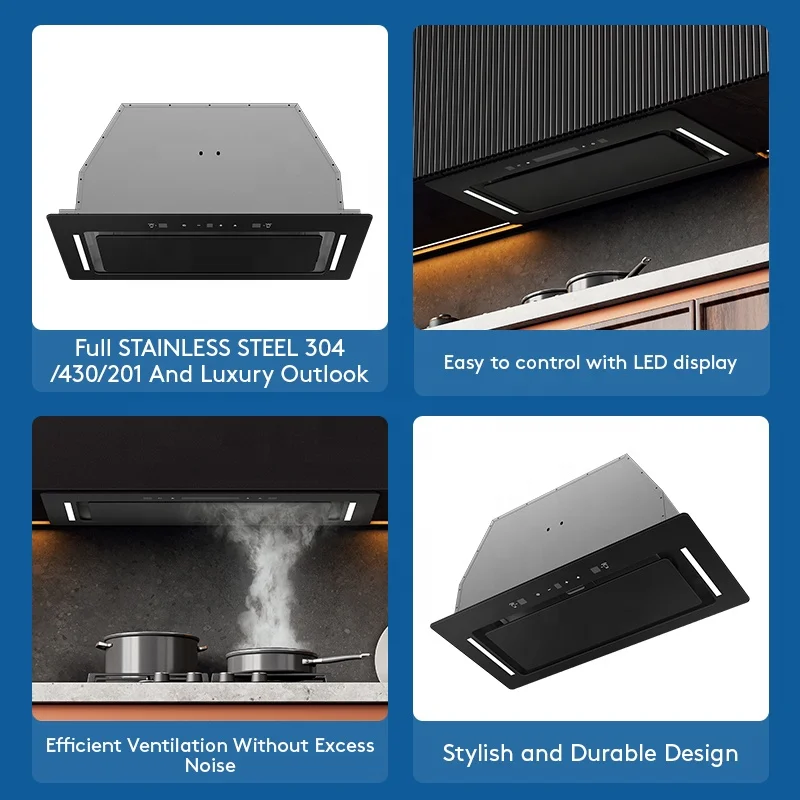 Customizable Cb Ce Smart Phone Control Household Low Noise 25 Inch Cooker Hood Range Hoods Kitchen Hood Built in Under Cabinet