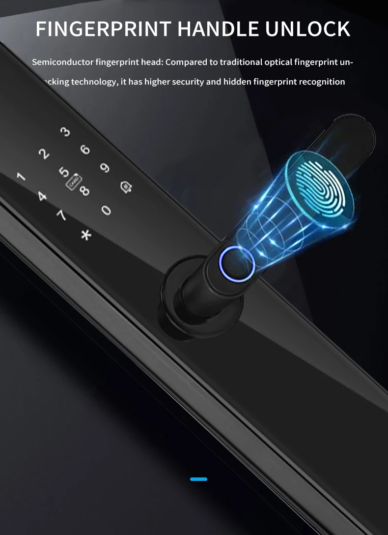 Glomarket Tuya TTlock Fingerprint Digital Password Apartment Home Room Cerraduras Inteligentes Security Smart Wooden Door Lock