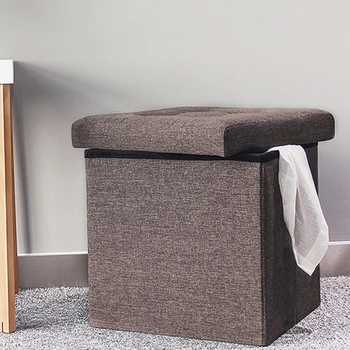 Factory Wholesale Storage Ottoman Household Fashionable Storage Folding Stool