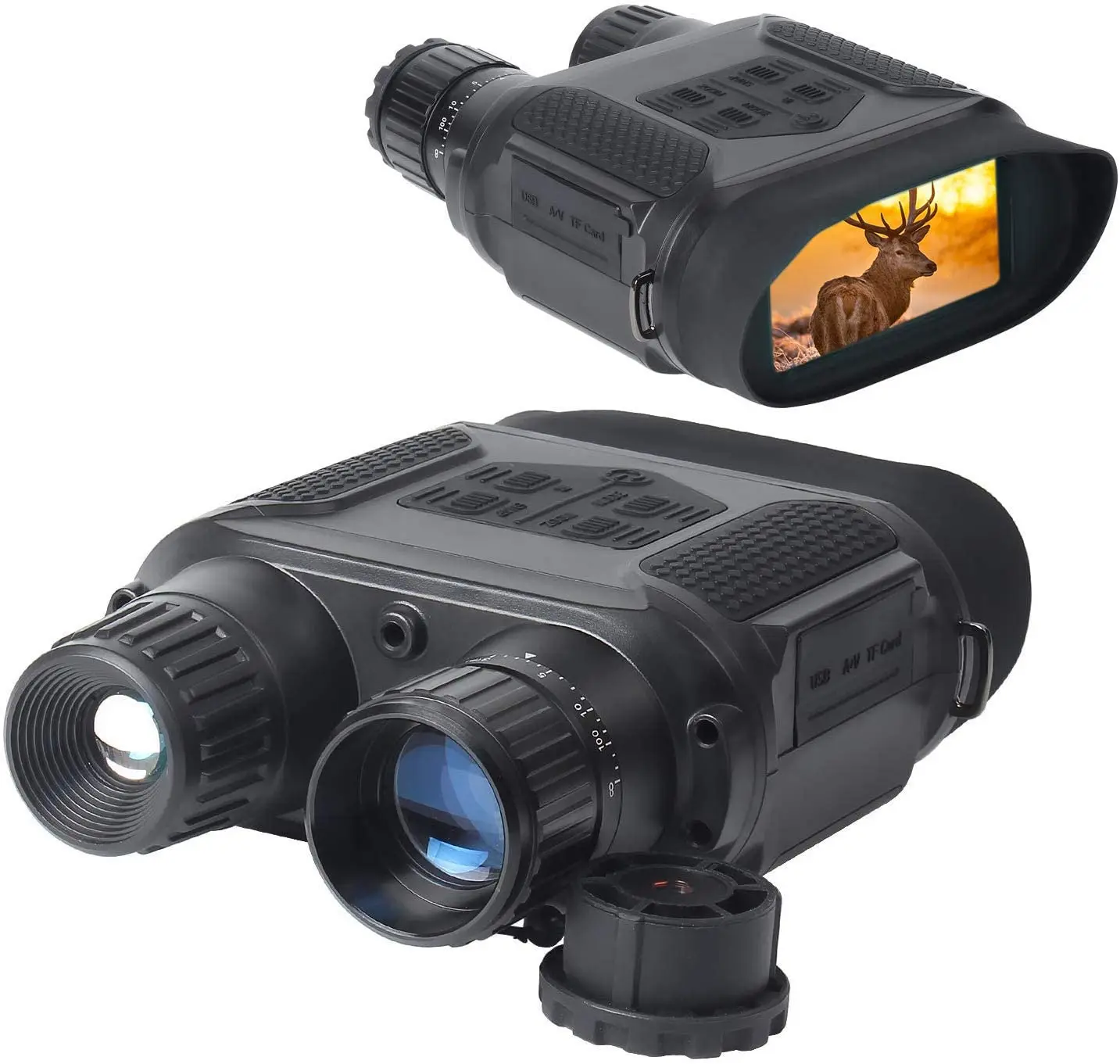 Jumelles de Vision Nocturne numérique pour la Chasse 7x31 avec caméra Infrarouge HD TFT LCD 2 Pouces et caméscope Portée de visualisation 1300ft avec Carte mémoire 32G Prend Photo et vidéo 400M 