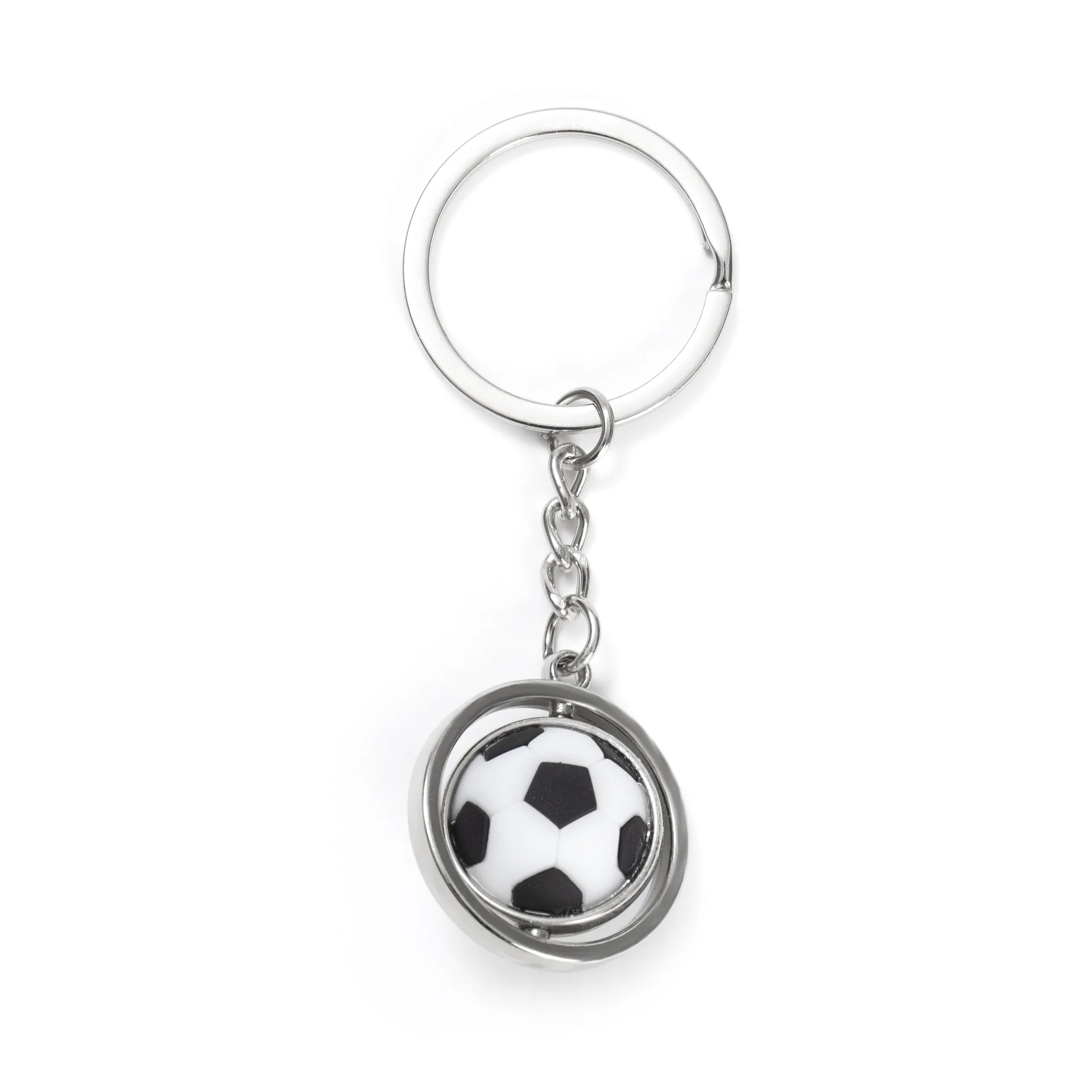 Rotating Small Basketball Football Golf Rugby Baseball Keychain Metal