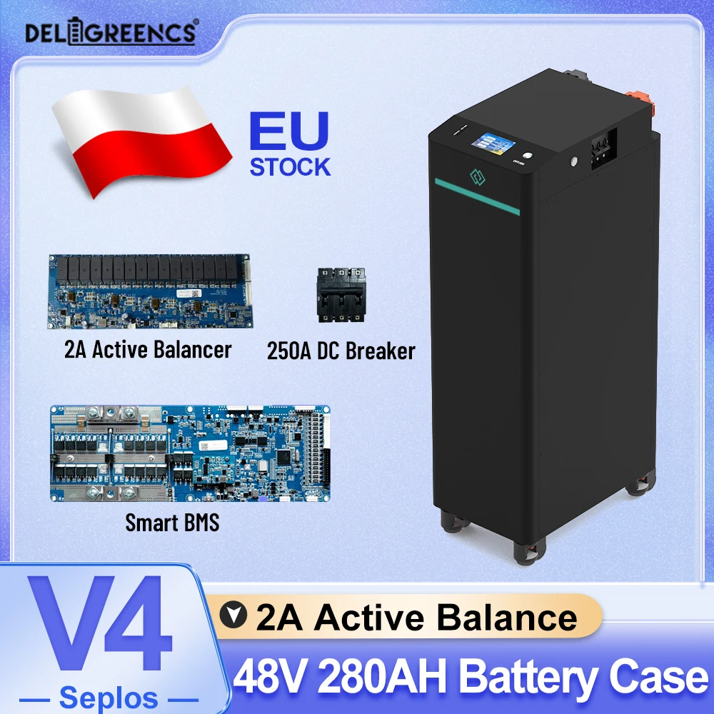 SEPLOS V4  Updated DIY Kits With UL Certified 250A DC Breaker in Stock in EU for 48V  15KWH Battery Pack