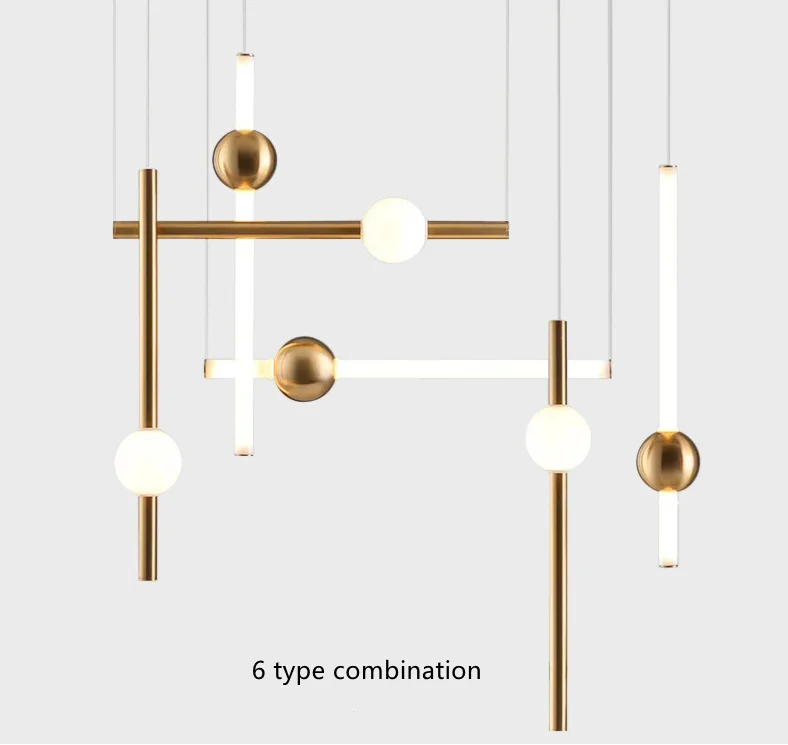 Popular linear pendant chandelier designer creative nordic simple hanging linear modern chandelier led