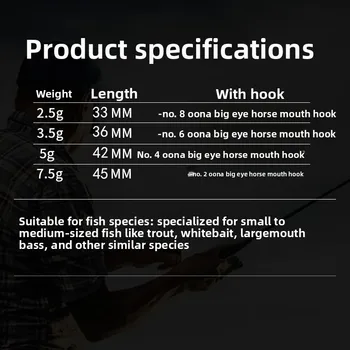 Luya Zinc Alloy Factory Direct Horse Mouth Oblique Cut Single Hook Bait Sequins Far Cast Freshwater Fishing Bass Cocked – Hooks – view 5
