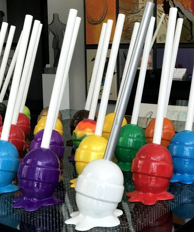 Sale Modern Pop Art Melting Lollipop Statue Resin Decorative Fiberglass
