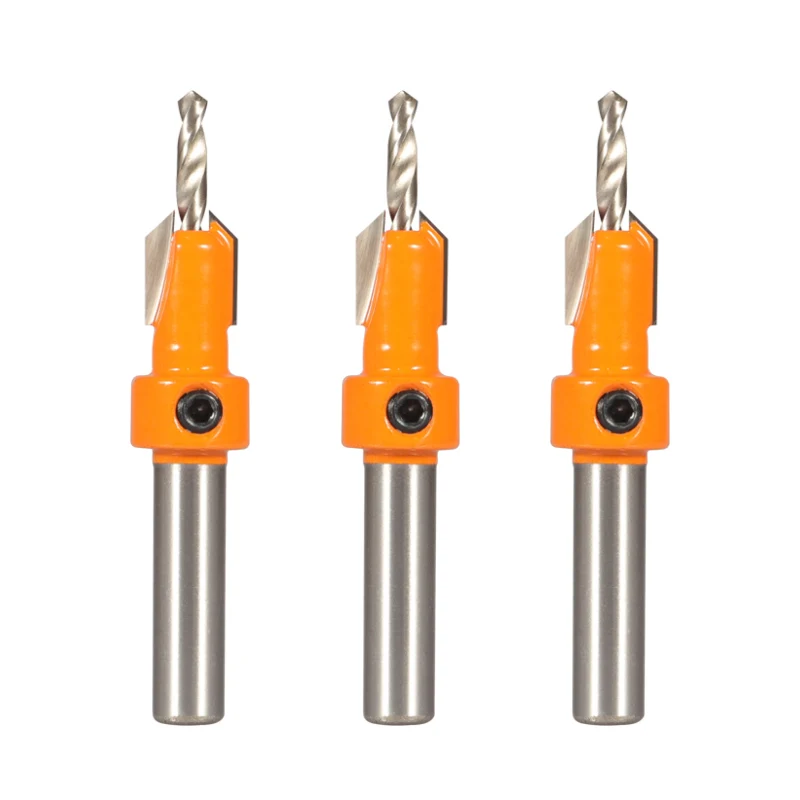 5-Piece Adjustable Countersink Drill Bit Set – Alloy Steel Hole Cutter Kit With Storage Case For Wood & Metal, 8x8mm Sizes