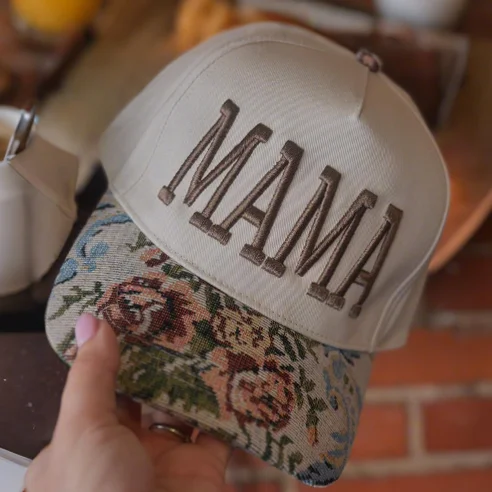 Two-Tone Camo Floral Brim Trucker Hat with Snapback Custom Two Tone Floral Camo Snapback Hat Comfortable  main image 2
