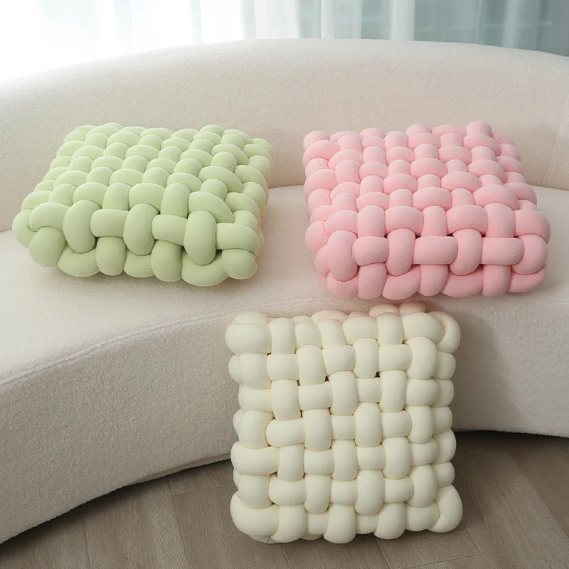 Aoyatex  China Direct Manufacturer Soft Solid Handmade Knot square Decorative Pillows & Cushions Living Room
