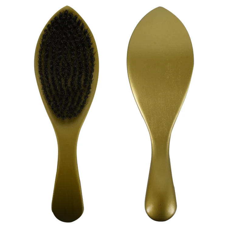 Custom Men's Grooming Beard Brush New Design Wooden Wave Brush 360 Curved Medium Hard Boar Bristle Brush