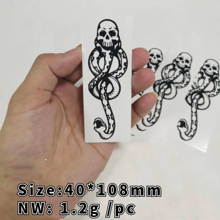 Magic Death Eaters Dark Mark Mamba Snake Temporary Tattoo for Costume Party Day of the Death Tattoo