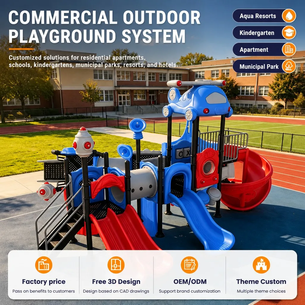 School Kindergarten Outdoor Playground Equipment Kids Climbing Frame Slide Swing Set Galvanized Steel CE ASTM Certified OEM Safe