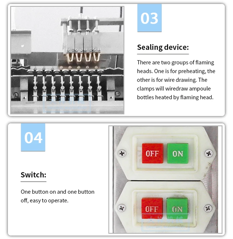 ALG-4 Cheap 4 Nozzles Glass High Quality Sealing Filling Ampul Making Machine Liquid Ampoule Filling Machine details