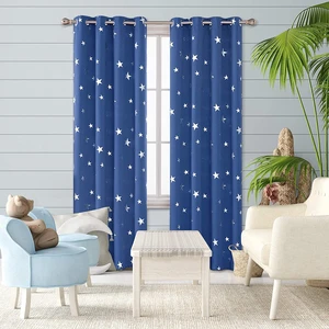 100% Polyester Blackout Curtain Grommets Bedroom Window Fabric Curtains for the Living Room