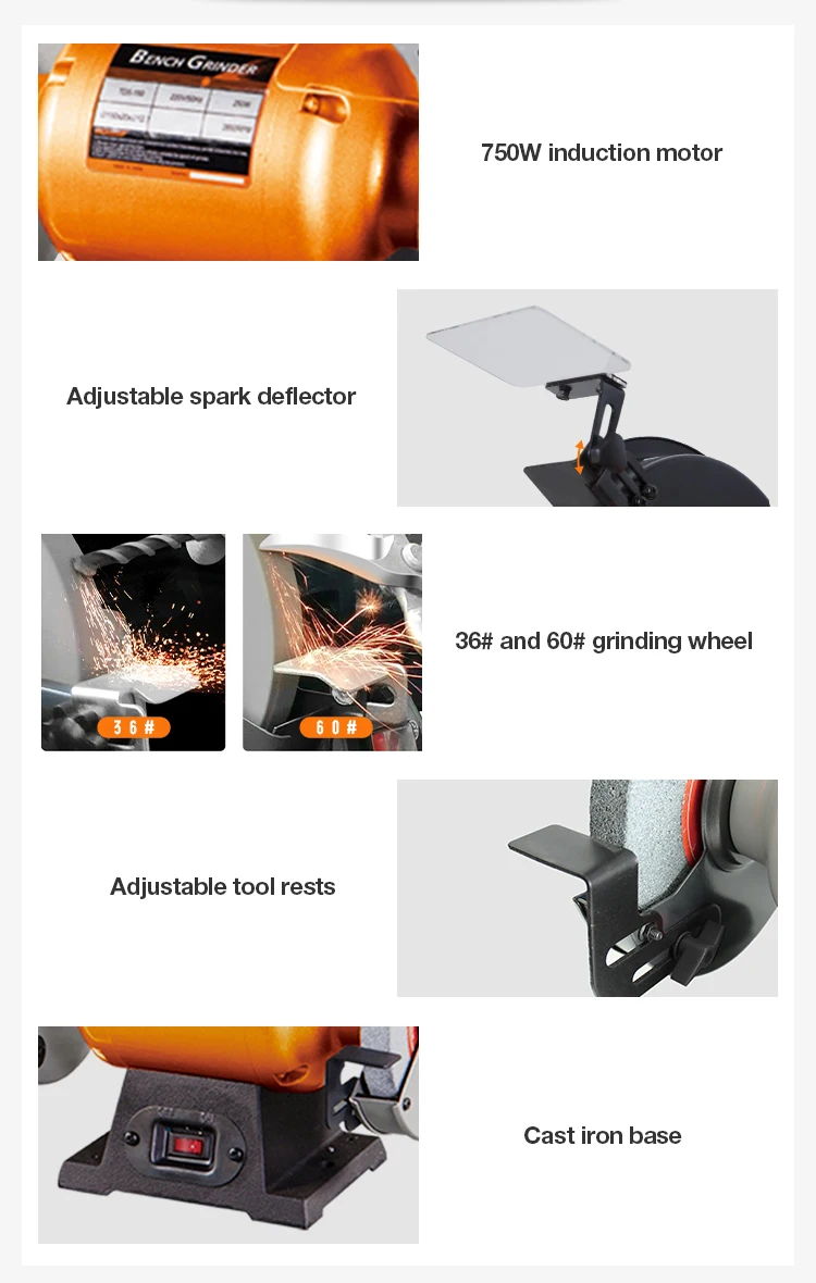 Cast Iron Motor Housing Benchtop Electric Grinding Tool 200mm Bench Grinder For Sale Buy Cast