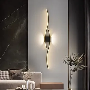 2026 Minimalist LED Wall Lamp Nordic Style Iron Body Strip Lights for Bedroom Bedside & Living Room