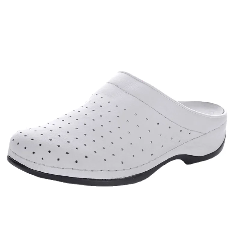 safety cheap White leather hospital shoes clog white shoes for nurse and doctors white safety shoes