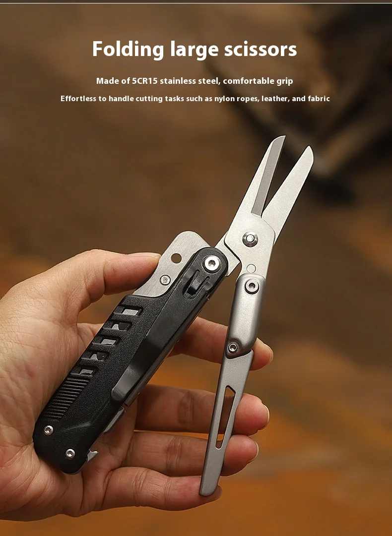 Hongfeng Outdoor Portable Folding Knife Industrial Grade Multi-Function Tool with Emergency EDC Tactical Car Scissors