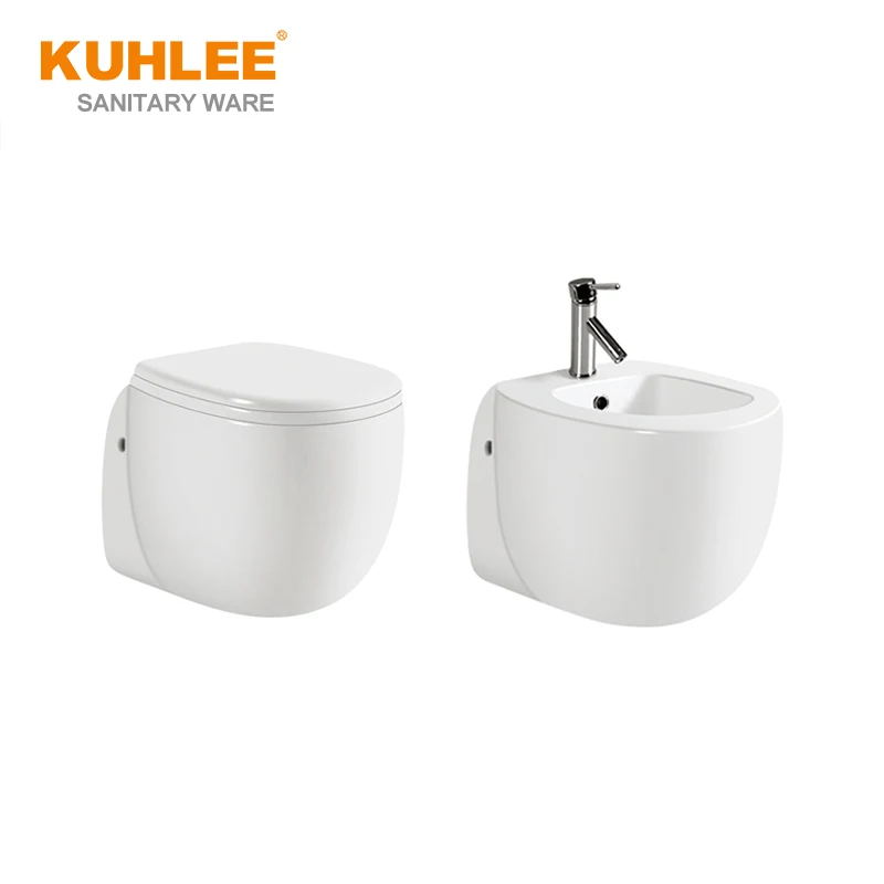 Wall Hung Toilet And Wall Hung Basin Set Round Ceramic Bathroom Set Suite For Wholesaler