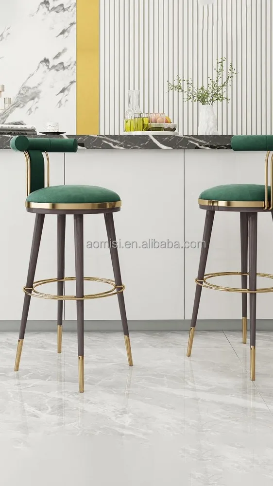 Luxury Bar Chairs Modern Bar Chairs Bar Stools For Kitchen Island Wobble Stools Velvet Solid