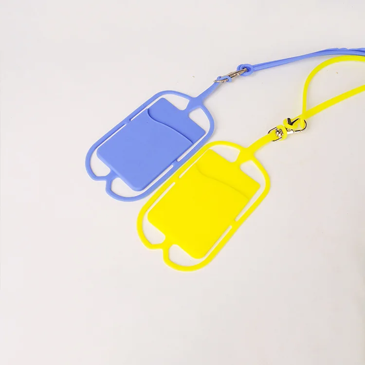 Tengchen New Irregular Shape Silicone Phone Case With Soft Strap And Pocket Universal Smartphone Lanyard_voghion.com