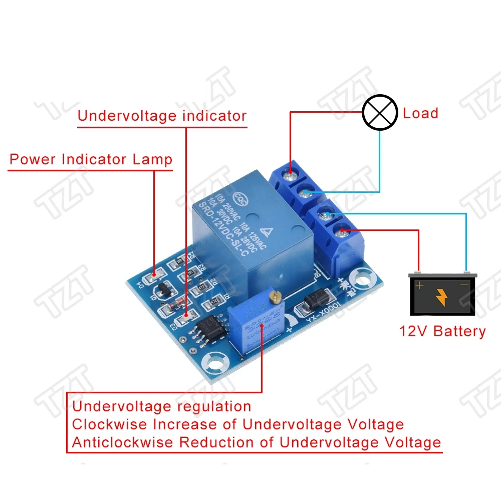 DC 12v Battery Low Voltage Automatic Cut off Switch Controller Protect Module