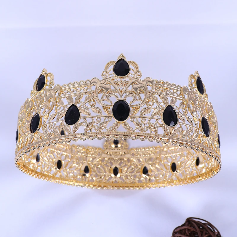 Мужской хит продаж свадебный Новый головной убор со стразами в форме сердца для невесты Круглый Сплав большая корона для конкурса красота