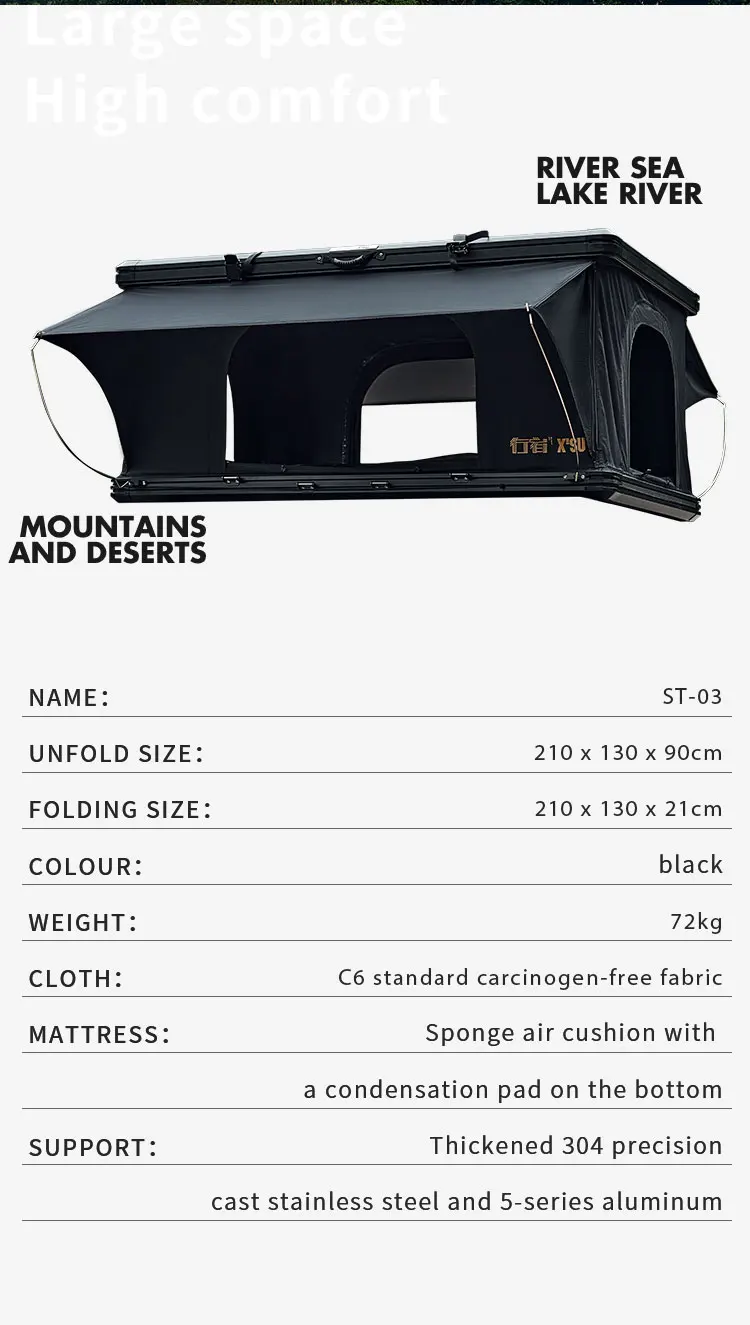 Xscamper Roof Tent 4x4 Off Road Light Weight Hard Shell Roof Top Tent ...