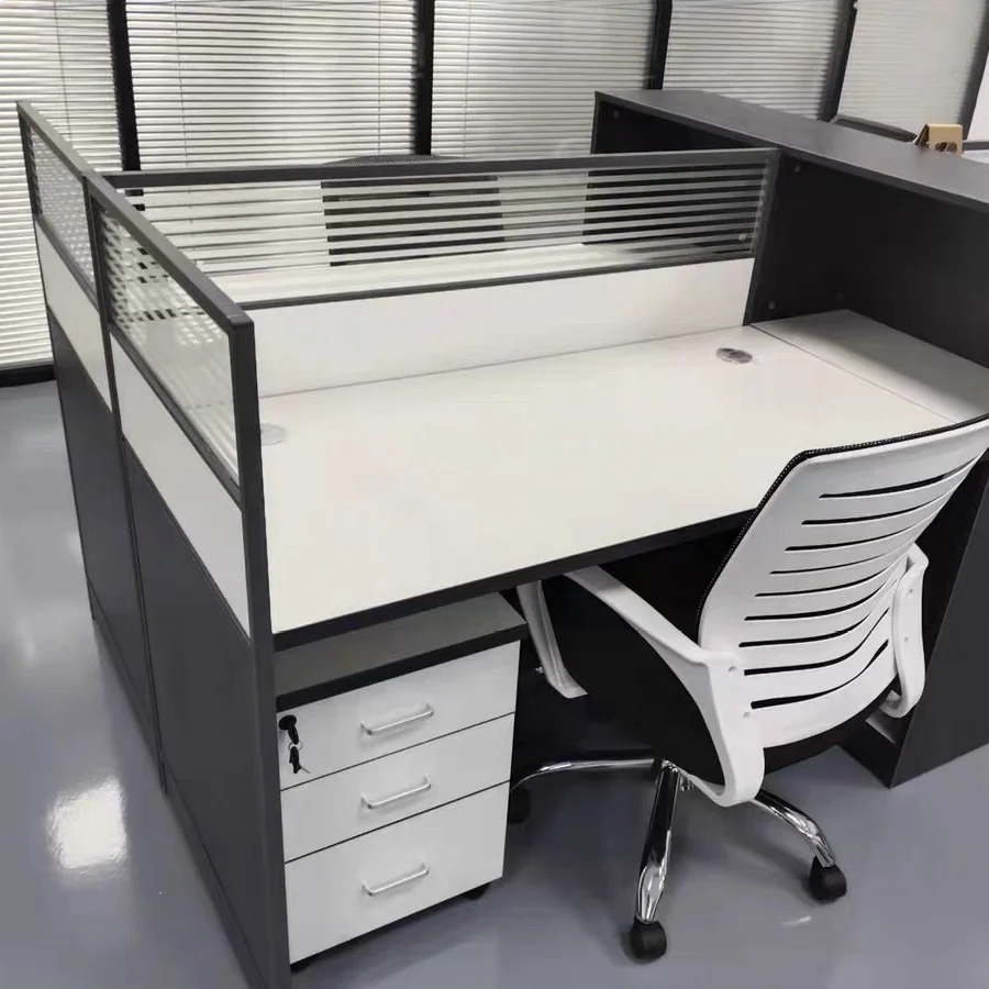 Modular Modern Workstation 4 Person Computer Workstation Desk Office Furniture Work Station
