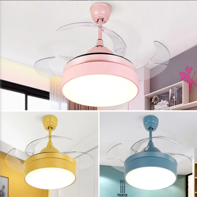 Modern Ceiling Fans with Lights Led Dimmable Ceiling Fan with Remote Face Mount Ceiling Fan Light