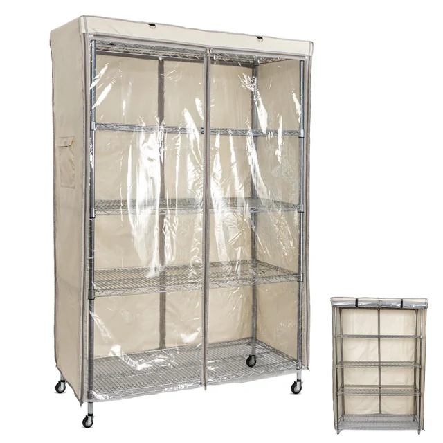 YA SHINE One Side See Through Panel Wire Rack Shelving Dust Protective Storage Shelf Cover wire rack cover